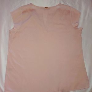 Dressy Designer Blush V-Neck Work Blouse